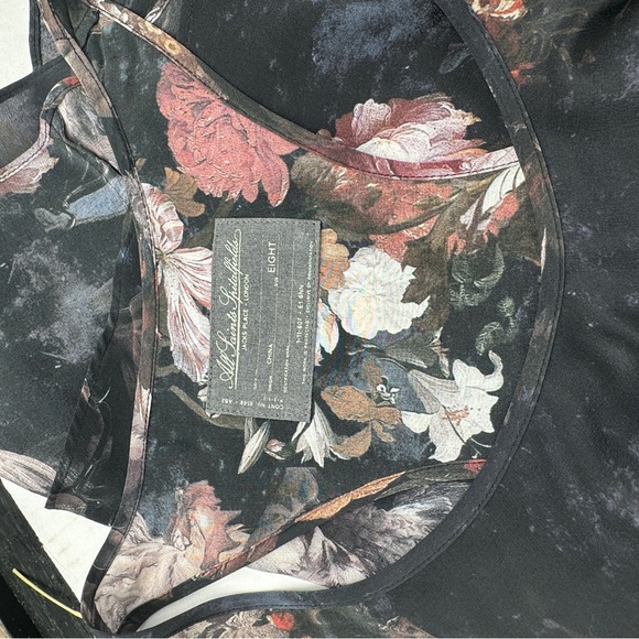 AllSaints Lost Game Racer Vest tank top bird floral All Saints size 8 100% silk - Picture 10 of 10